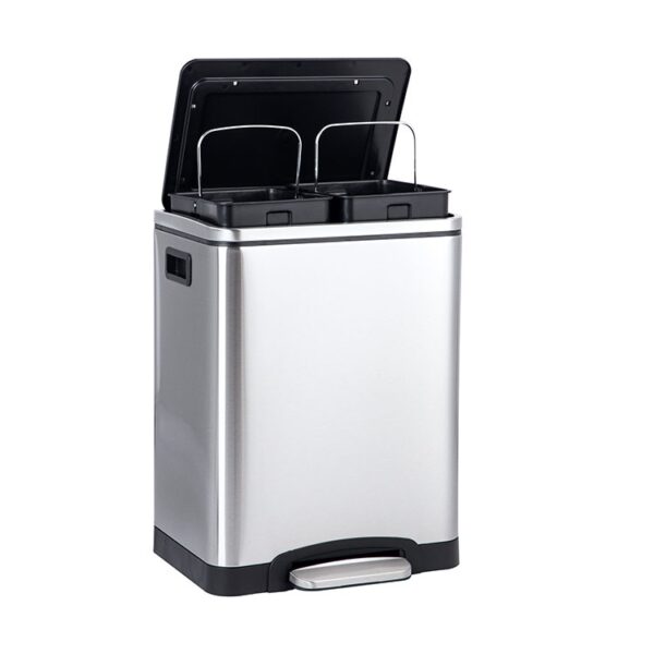 Pedal Office Trash Bin in Stainless Steel