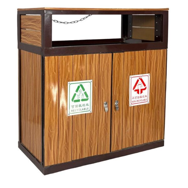 Park Street Trash Can with Dual Opening