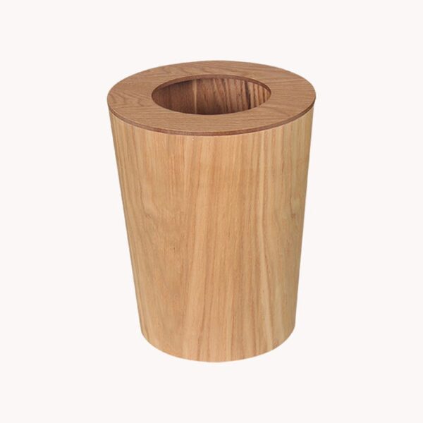 Premium Lobby Waste Bin with Wood Grain Panel