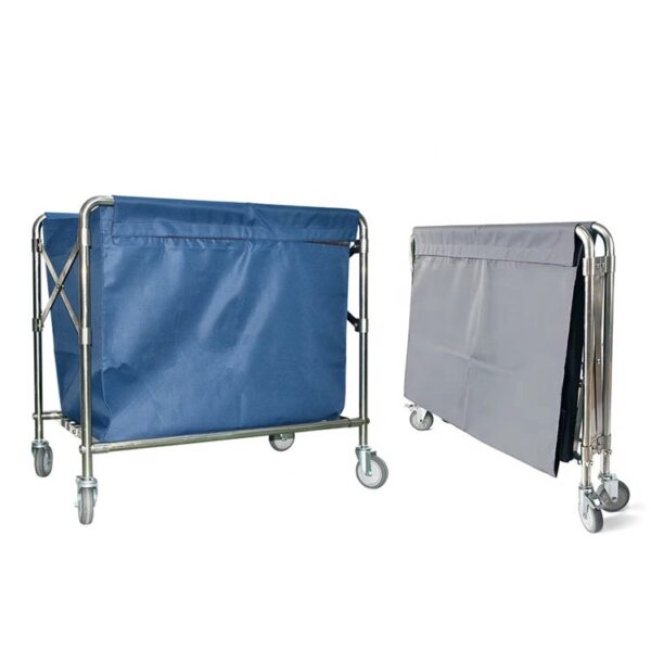 Collapsible Linen Collection Cart with Casters