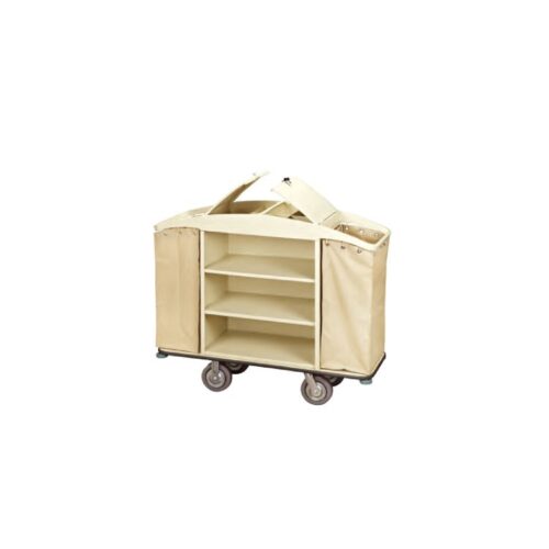 Compact Maid Cart with Linen Storage