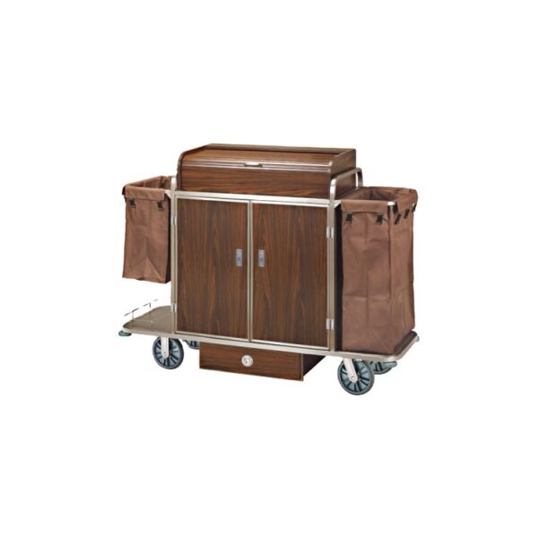 Compact Maid Cart with Linen Storage