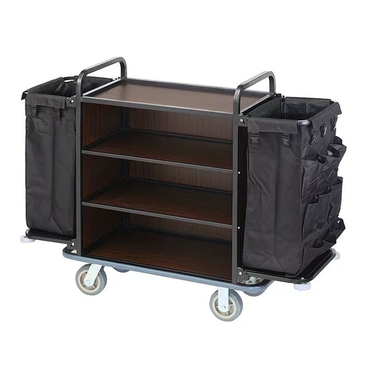 Home 4 Covered Room Service Cart with Sliding Doors