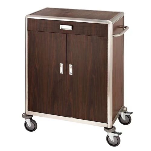 Covered Room Service Cart with Sliding Doors