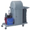 Housekeeping Cart with Lockable Cabinet Doors