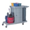 Housekeeping Cart with Lockable Cabinet Doors