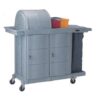 Housekeeping Cart with Lockable Cabinet Doors