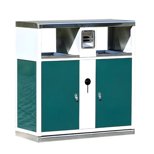 All-Weather Metal Trash Can for Public Spaces