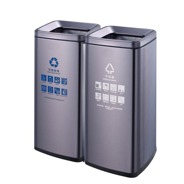 Dual Compartment Recycling Bin for Indoors