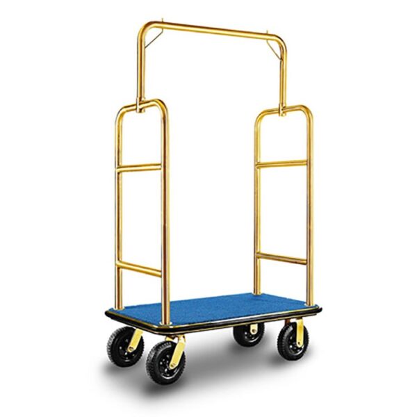 Heavy Duty Bellman Luggage Cart, Carpeted Deck