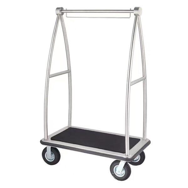 Stainless Steel Hotel Luggage Trolley with Rails