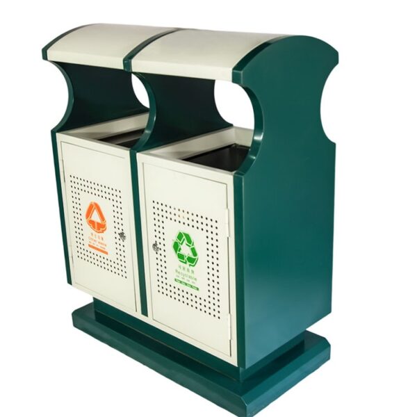 Outdoor Trash Can with Rain Cover