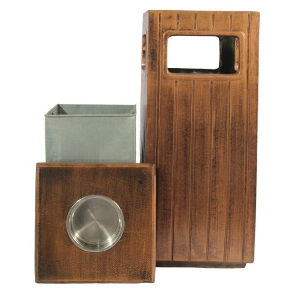 Decorative Street Waste Bin with Metal Frame