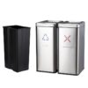 Stainless Steel Recycling Bin with Labels