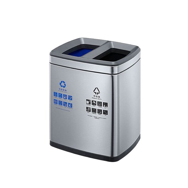 Dual Compartment Recycling Bin for Indoors
