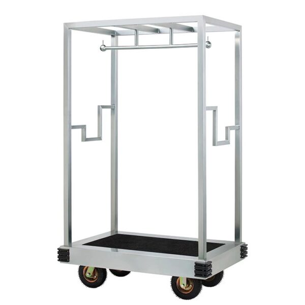Stainless Steel Hotel Luggage Trolley with Rails