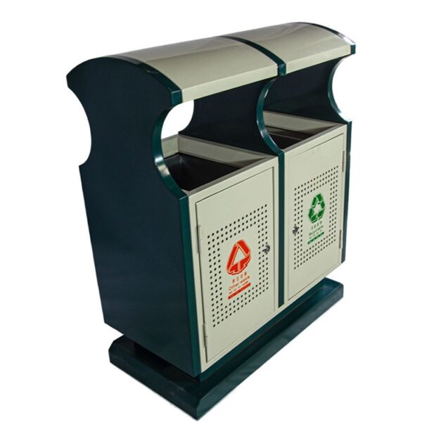 Outdoor Trash Can with Rain Cover