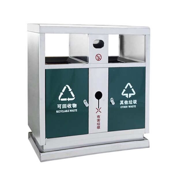 Street Litter Bin with Anti-Theft Base