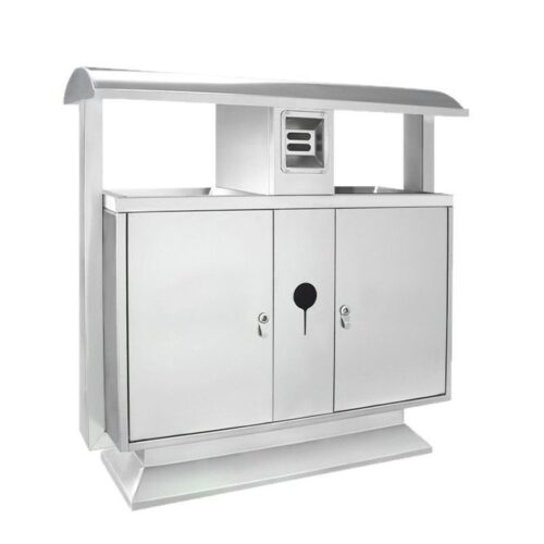 All-Weather Metal Trash Can for Public Spaces