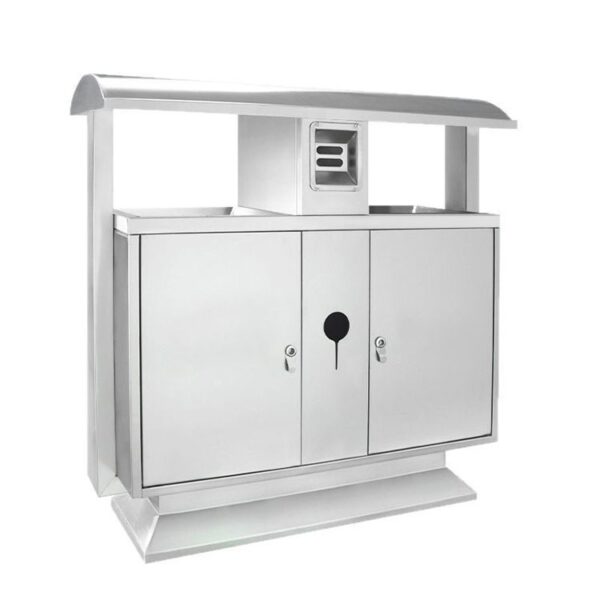 All-Weather Metal Trash Can for Public Spaces