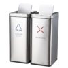 Stainless Steel Recycling Bin with Labels