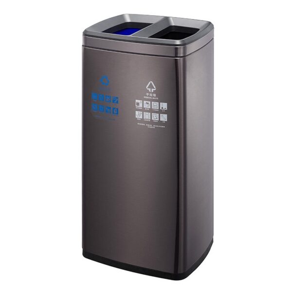 Dual Compartment Recycling Bin for Indoors