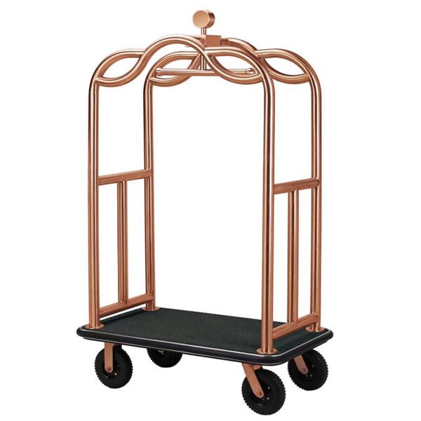 Stainless Steel Hotel Luggage Trolley with Rails