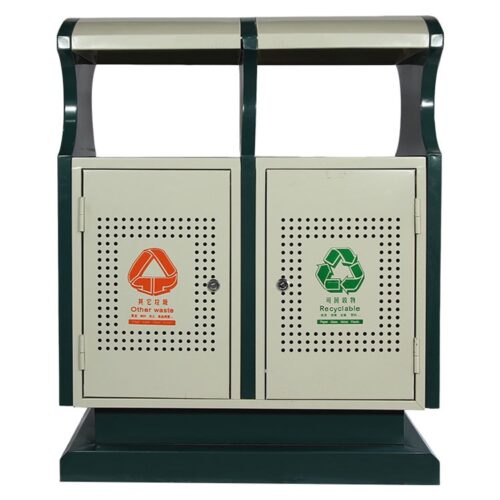 Outdoor Trash Can with Rain Cover