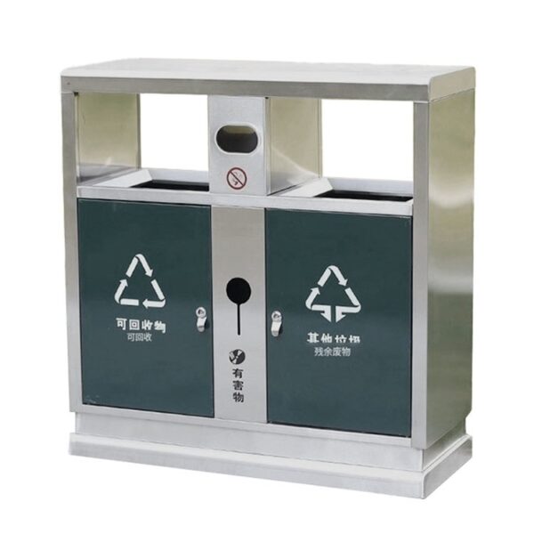 Street Litter Bin with Anti-Theft Base
