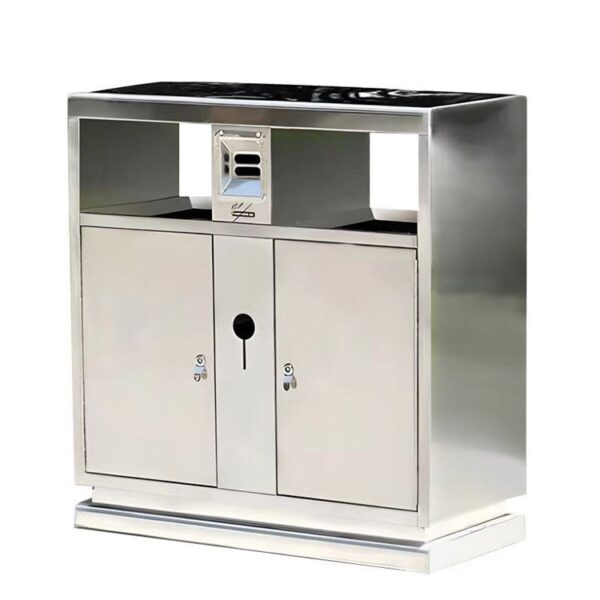 All-Weather Metal Trash Can for Public Spaces