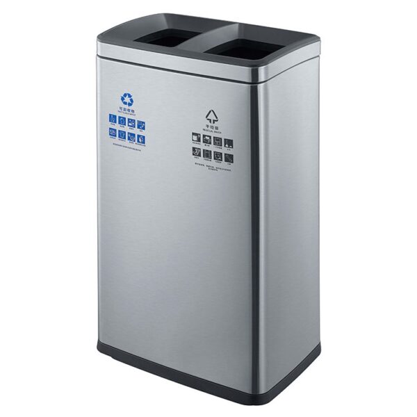Dual Compartment Recycling Bin for Indoors