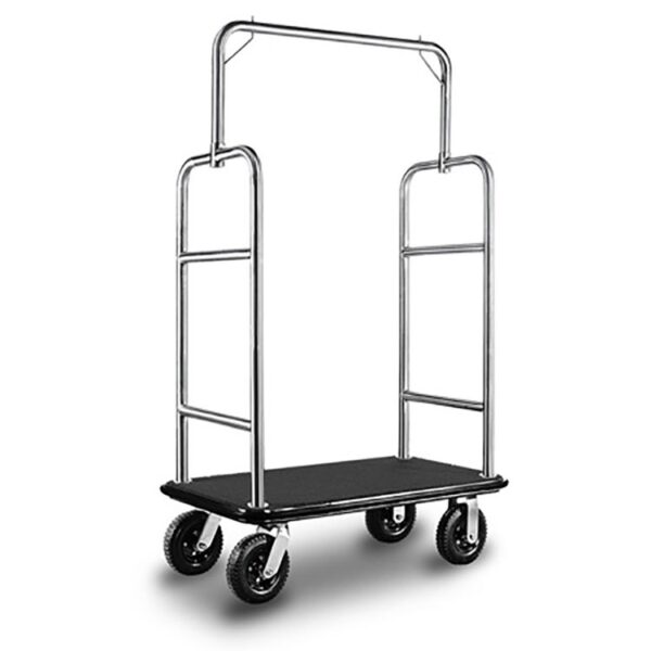 Heavy Duty Bellman Luggage Cart, Carpeted Deck