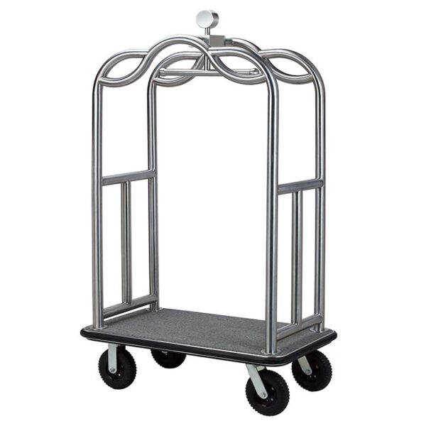 Stainless Steel Hotel Luggage Trolley with Rails